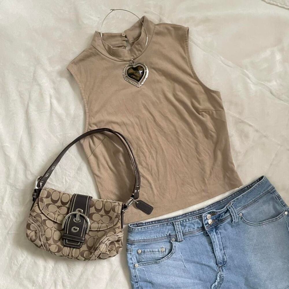 Early 2000s suede sleeveless top